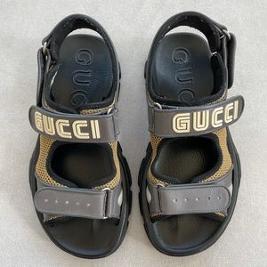 Gucci Multicolor Men's Leather and Mesh Sandals